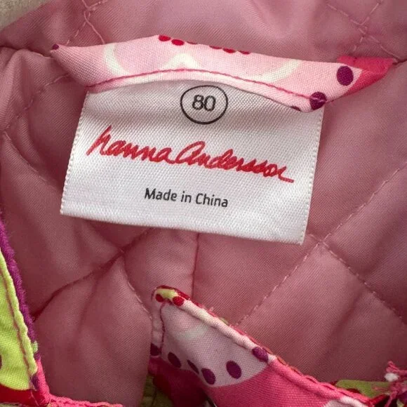 Hanna Andersson Floral Hooded Snowsuit Winter Toddler Girls 80 18 24M 2T Pink - Picture 8 of 14